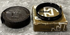 VINTAGE MINT Nikon Nikkor F SLR Close Up No. 1 Lens Attachment 1.5 Diopter + Box - Picture 1 of 6
