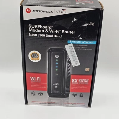 ARRIS Motorola SURFboard SBG6580 Modem & Wi-Fi Router N300 Dual Band – Powers On - Image 1 of 4