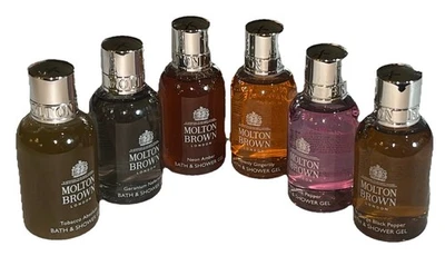 Lote (6) Gel de Baño y Ducha Molton Brown London 1.7 OZ Nuevo; Tabaco/Neón/Pimienta Foto 1 de 4