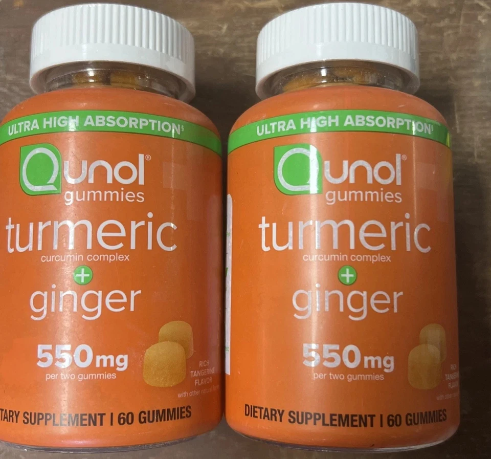 Qunol Turmeric and Ginger Gummies Curcumin 60 Count (Pack of 1)