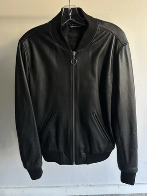 Chaqueta motera de cuero para hombre The Kooples negra mediana Foto 1 de 2