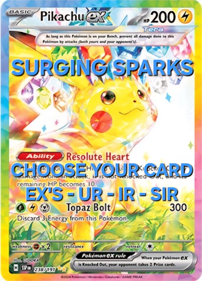 Surging Sparks SV Choose Your Card! EX, Ultra Rare, IR, SIR Pokemon Cards TCG - Image 1 of 1