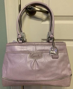 Coach Parker erhöhte lila perforiertes Pythonleder Tragetasche neu mit Etikett 19969 - Bild 1 von 8