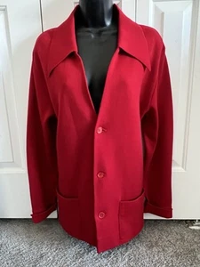Sir Pendleton Vintage Men's Sweater 100% Zephyr Virgin Wool M Red Pockets Holes - Picture 1 of 12