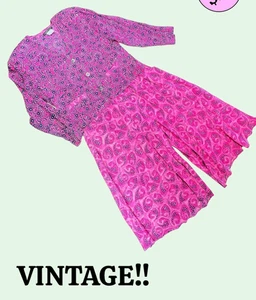 Vintage 80er Carol Little Petites buntes Top Gr. 8 & Palazzo Capri Shorts/Hose Gr. 10 - Bild 1 von 15