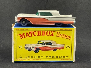 Matchbox Lesney 75 A4 Ford Thunderbird *HTF Blue-Green Baseplate SPW w D1 Box - Picture 1 of 7