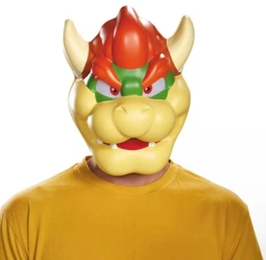 Adult King Koopa Bowser Super Mario Villain Halloween Plastic Costume Mask - Picture 1 of 2