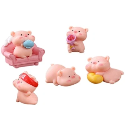 6 Pcs Miniature Pigs Figurines Cute  Pig Family Toys Figures DIY Crafts for6909 - image 1 of 4