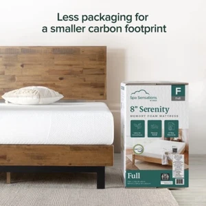 Luxury Serenity Zinus 8" Memory Foam Mattress, Full Size By Spa Sensations - Picture 1 of 14