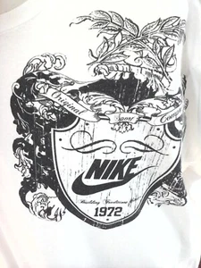NIKE Original Sport Company 1972 White w Black Crest Logo Cotton Men's XL RARE - Picture 1 of 8