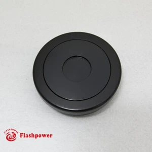 Botón de bocina de volante de aluminio Flashpower Billet pequeño liso negro - Imagen 1 de 3
