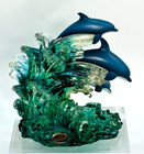 Wyland Dolphin Resin Acrylic Waves Sculpture 6