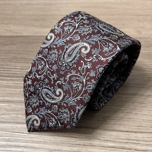 Etienne Aigner Mens Tie Maroon PaisleyVintage Silk Tie - Picture 1 of 4