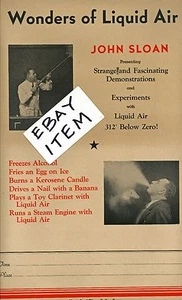 PÓSTER C 1940 CIENCIA Maravillas del aire líquido JOHN SLOAN SCIENTIFIC 312 bajo cero - Imagen 1 de 2