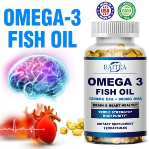 Omega-3 Capsule Olio di Pesce - Supporto Cuore, Cervello, Occhi e Immunitario - Con DHA/EPA - Foto 1 di 12