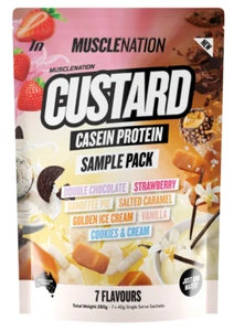 Muscle Nation Custard Casein Protein Sample Pack - 7 Flavours - Picture 1 of 1