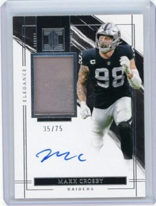 2022 Panini makelloser Fußball Aufnäher Autogramm #EVA-MCR Maxx Crosby #35/75 - Bild 1 von 2