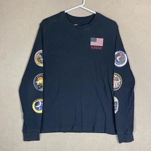 Nike T-Shirt Mens Medium Black The Nike Tee NASA Space Long Sleeve Casual Adult - Picture 1 of 14