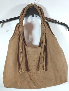 Women's Large Faux Suede Leather Handbag - Picture 1 of 7
