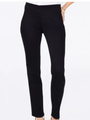 NEW NYDJ sz 6 Pull On Straight pants solid black Not Your Daughters Jeans  - Image 1 of 3