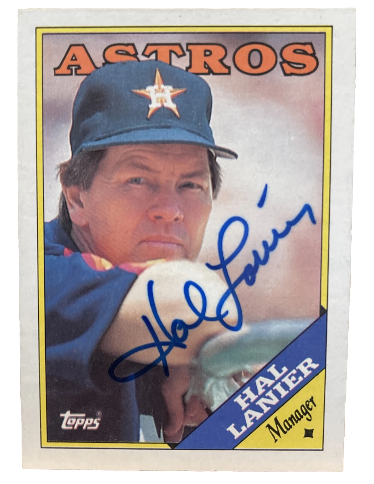 1988 Topps Hal Lanier #684 Auto Signed Autograph Houston Astros Manager
