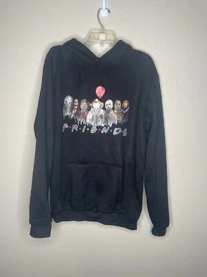 Friends Hombres Negro Manga Larga Pullover Exterior Estampado Sudadera con Capucha Talla 2XL Foto 1 de 4
