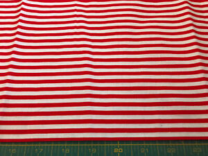 Red & White Stripe 5 Yards 12” X 43”Estate Sale Fabric Priced To Sell Fast #E417