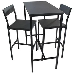 SET TAVOLO E 2 SGABELLI Nero Arredo Salotto Cucina Bar Moderno Mod. LIGNANO - Imagen 1 de 16