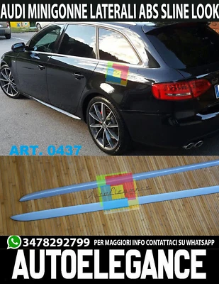 MINIGONNE LATERALI AUDI A4 B8 8K SOTTOPORTA S-LINE LOOK IN ABS - Immagine 1 di 4