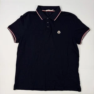 Moncler Hombres Azul Oscuro Cuello Manga Corta Abotonable Polo Talla XXXL - Imagen 1 de 8