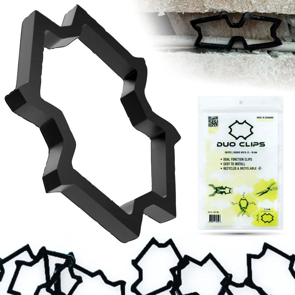 DUO CLIPS 100x Supports de Câbles Universels 22-50 mm | Clip, Fixation de câble - Photo 1/4