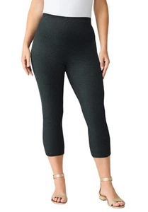 Roaman's Women's Plus Size Petite Essential Stretch Capri Legging - Picture 1 of 15