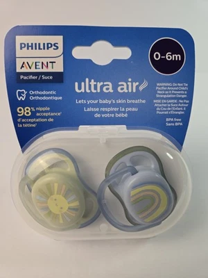 PHILIPS AVENT Chupete Silicona 0-6 Meses Ultra Air SCF085/59 2 Piezas Ortodoncia Foto 1 de 4