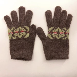 Made Italy Thin Winter Stretch Wool Blend Gloves Green Pattern - Picture 1 of 5