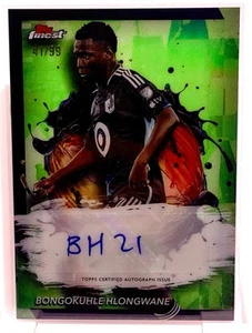 Bongokuhle Hlongwane 2024 Topps Finest MLS Neon Green Auto #/99 Minnesota - Picture 1 of 2