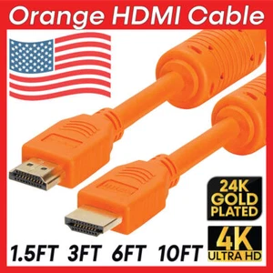Orange HDMI Kabel 4K HDMI Kabel ARC HDR 3D Ethernet für HD TV PC XBOX PS5 Laptop - Bild 1 von 11