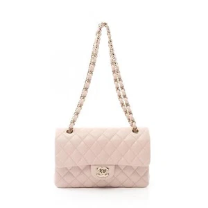 CHANEL Matelasse W flap chain Shoulder Bag A01113 Lambskin Pink Used GHW - Picture 1 of 9