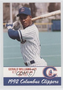 1992 Cracker Jack Columbus Clippers Police Gerald Williams #24
