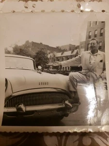 Vintage Buick Special Car Automobile w/ man Snapshot Brooklyn, "First Date" 1954 - Picture 1 of 2
