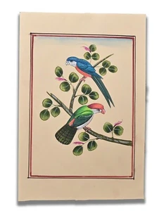Pintura de pájaro miniatura hecha a mano cola larga sobre papel 9 X 6 pulgadas "PN13032" - Imagen 1 de 5