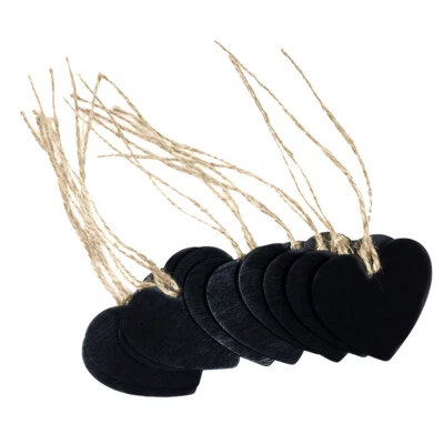 10er Set Herz Form Mini Tafel Klein Kreidetafel Deko-Herz Geschenkanhänger - Bild 1 von 4