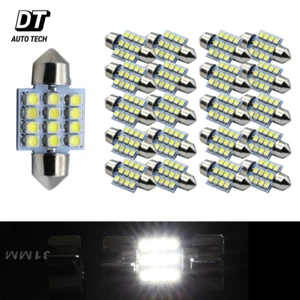 20X 6000K Xenon White SMD 12-LED Map/Dome Interior Lights Bulbs 31MM Festoon - Picture 1 of 5