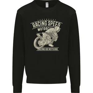 Motorcycle Racing Biker Skull Motorbike Kids Sweatshirt Jumper - Picture 1 of 87