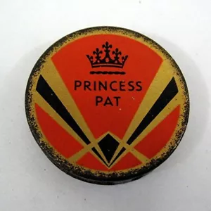 Vintage Princess Pat Art Deco latta concava per labbra e guance Chicago vecchio magazzino - Foto 1 di 3