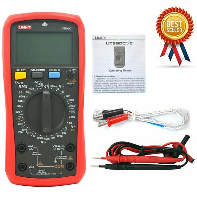 UNI-T UT890C Digitales LCD-Multimeter AC DC LCD-Hintergrundbeleuchtung Kfz-Tempe - Bild 1 von 4