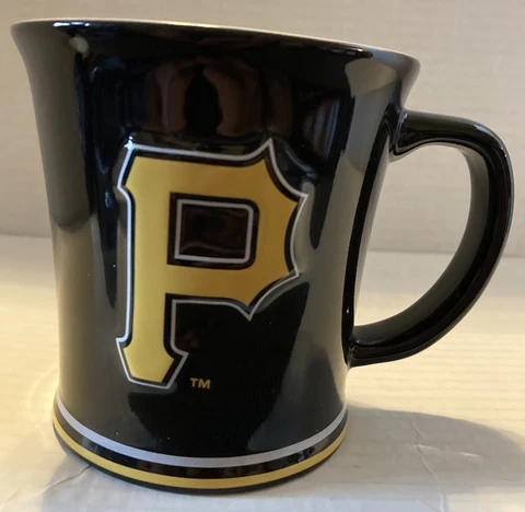 Pittsburgh Pirates Coffee Mug Relief Sculpted Team Color Logo - 14 oz Black Cover