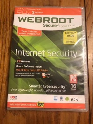 Webroot SecureAnywhere Internet Security For PC/MAC/Mobile Ships N 24h - Image 1 of 3