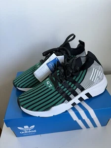 adidas EQT Support ADV Mid Primeknit Black Sub Green 2018 - Size 9.5 - Picture 1 of 5