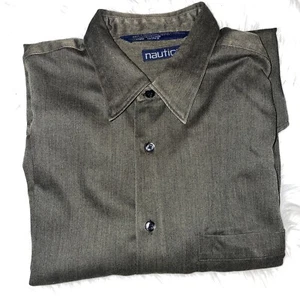 NAUTICA GREEN Size Large Mens Button Down Long Sleeves Shirt - Picture 1 of 3