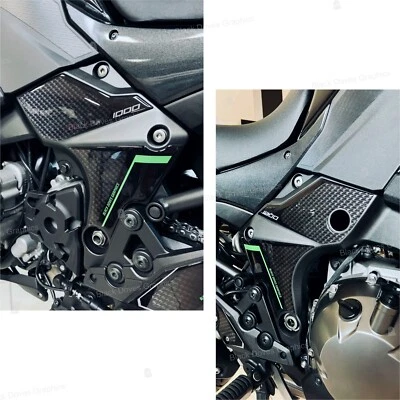 BLACK DOVES GRAPHICS Adesivi 3D Protezioni PARA TELAIO Compatibili MOTO KAWASAKI Versys 1000 19-22